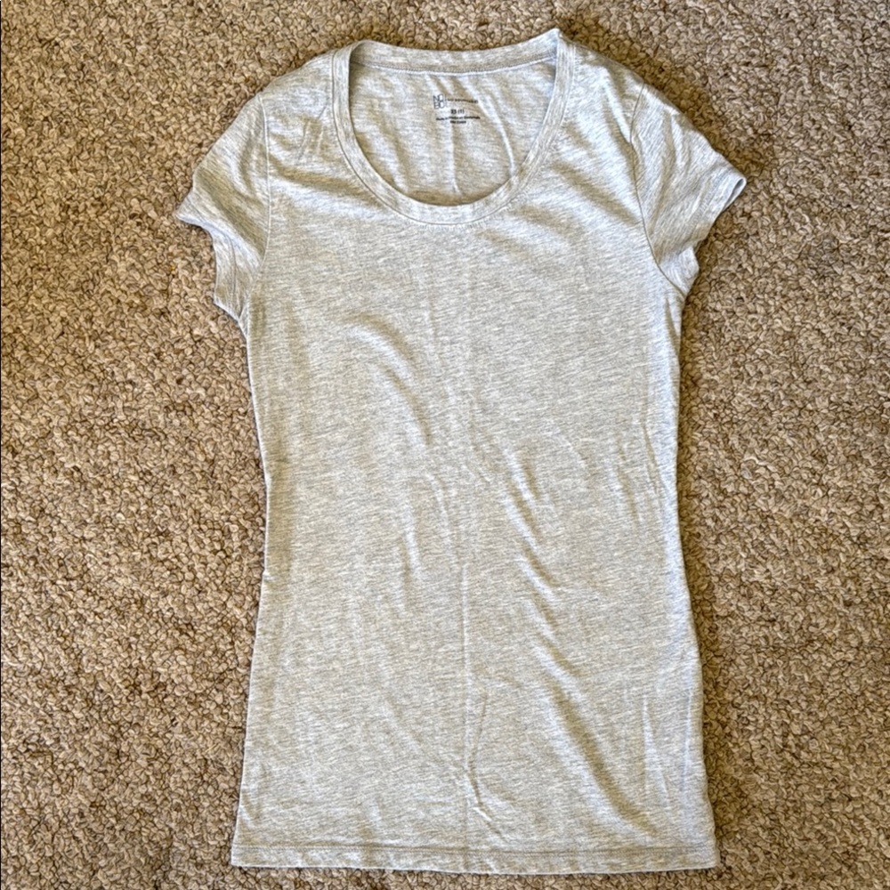 No Boundaries Fitted Sleeve T-Shirt White Gray